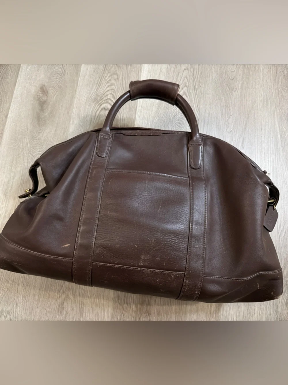 Coach Men's Brown Leather Duffel Bag - Picture 5 of 16